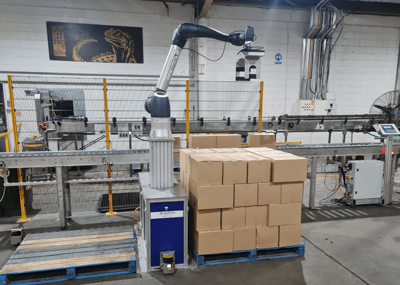 Industrial Robot vs Collaborative Robot Palletising When deciding between industrial and collaborative robot palletisers and finding the right robotic automation system for your production line, supplier Autoline says there are four main characteristics to consider: payload, reach, workspace efficiency and speed. What is your Required Payload? Doosan’s heavy range of collaborative robots (cobots), named H-Series, is the most powerful cobot on the market, with an outstanding payload of 25kgs. On the other hand, Yaskawa Motoman has a wide range of industrial robots with higher payloads and reaches. If you are trying to lift a payload that is greater than 25kgs, you would need to consider looking at an industrial robot palletiser solution, rather than a collaborative one. How High do you need to Stack your Boxes on the Pallet? The H-Series models from Doosan have a reach of 1500mm and 1700mm - outstanding flexibility when coupled with its powerful payload. Industrial robots have larger reaches, so are a better option if your required reach is above the maximum reach of a collaborative robot arm What Space do you have Available on your Production Floor? A collaborative robot palletiser has a smaller footprint than an industrial robot palletiser system and takes up less physical space. Cobot palletisers don't require any guarding due to the industry's best collision sensitivity system, powered by six torque force sensors, which allows people to safely work alongside collaborative robots. Industrial robots require full safety guarding and sensing around the perimeter of the footprint to protect people. The configuration of your production line and available floor space ultimately determines which option will suit your palletising application best. What is your Production Line Speed? Industrial robots and collaborative robots have similar cycle times, but with a higher payload capacity, industrial robots can handle higher volumes. With their ability to work alongside humans safely and higher payload capacity which increases production speed, ensures quality, and gives flexibility, cobot palletisers will be hugely beneficial in many manufacturing environments. Industrial robot palletising solutions offer greater speed and payload flexibility - at the cost of a larger footprint and requirement of physical safety guarding. From industrial robot palletisers to collaborative robot palletisers, Autoline can offer a solution to meet your palletising requirements.