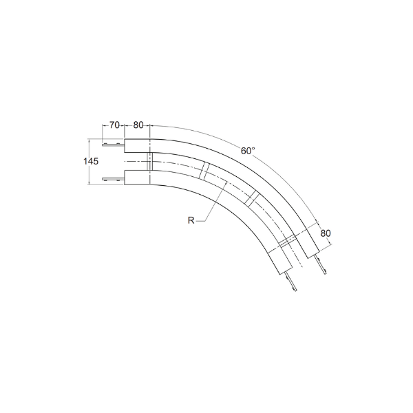 ML2 Horizontal Plain Bend 60 Degrees